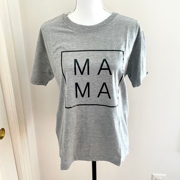 Mama Square T Shirt In Heather Gray Size Large - Picture 3 of 8